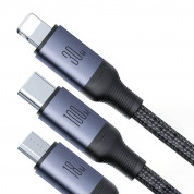 Joyroom 6-in-1 Speed USB Cable 100W with micro USB, Lightning and USB-C connectors (150 cm) (black) 2