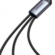 Joyroom 3-in-1 USB-C Fast Charging Cable 30W - универсален USB-C кабел с Lightning, microUSB и USB-C конектори (150 см) (черен) 1