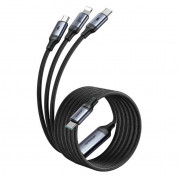Joyroom 3-in-1 USB-C Fast Charging Cable 30W - универсален USB-C кабел с Lightning, microUSB и USB-C конектори (150 см) (черен) 4