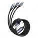 Joyroom Speedy 3-in-1 USB-A Fast Charging Cable 100W - универсален USB-A кабел с Lightning, microUSB и USB-C конектори (120 см) (черен) 5