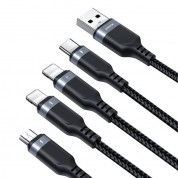 Joyroom Fast 4-in-1 cable, 2x Lightning, USB-C and micro USB ports, 3.5A, (120 cm) (black) 3