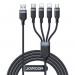 Joyroom Fast 4-in-1 Charging Data Cable 3.5А - универсален USB-A кабел с microUSB, 2xLightning и USB-C конектори (120 см) (черен) 1