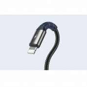 Joyroom 3-in-1 Fast Charging Cable 3.5A - универсален USB-A кабел с 2xLightning и USB-C конектори (15 см) (черен) 3
