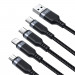 Joyroom Fast 4-in-1 Charging Data Cable 3.5А - универсален USB-A кабел с microUSB, Lightning и 2xUSB-C конектори (120 см) (черен) 2