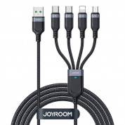 Joyroom Fast 4-in-1 cable, Lightning, 2x USB-C and microUSB ports, 3.5A, (120 cm) (black)