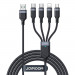 Joyroom Fast 4-in-1 Charging Data Cable 3.5А - универсален USB-A кабел с microUSB, Lightning и 2xUSB-C конектори (120 см) (черен) 1
