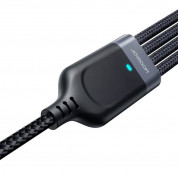 Joyroom Fast 4-in-1 Charging Data Cable 3.5А - универсален USB-A кабел с microUSB, Lightning и 2xUSB-C конектори (120 см) (черен) 3