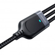 Joyroom 3-in-1 USB-A Fast Charging Cable 3.5A - универсален USB-A кабел с Lightning, microUSB и USB-C конектори (120 см) (черен) 3