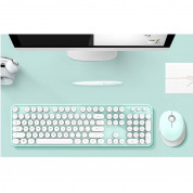 MOFII Sweet Wireless Keyboard and Mouse Set 2.4 GHz- комплект безжични клавиатура и мишка (бял-зелен) 5