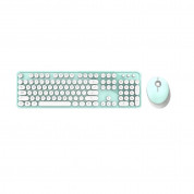 MOFII Sweet Wireless Keyboard and Mouse Set 2.4 GHz- комплект безжични клавиатура и мишка (бял-зелен) 1