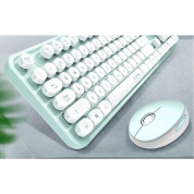 MOFII Sweet Wireless Keyboard and Mouse Set 2.4 GHz (white-green) 2