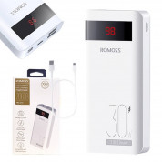 Romoss Sense6PS Pro Power Bank 30W 20000 mAh - външна батерия с два USB-A и един USB-C изходи и технология за бързо зареждане (бял) 9