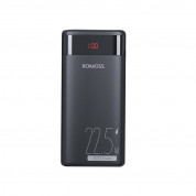 Romoss Ares 20PF Digital Display Power Bank 22.5W 20000 mAh PD - външна батерия с два USB-A и един USB-C изходи и технология за бързо зареждане (черен)