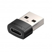 Vention CDWB0 USB-A to USB-C Adapter - адаптер от USB-A мъжко към USB-C женско за мобилни устройства с USB-C порт (черен)