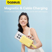 Baseus Magnetic Mini Wireless Charging Power Bank 10000 mAh 30W (P1002210BY23-00) - преносима външна батерия с USB-C порт и безжично зареждане с MagSafe (жълт)  7