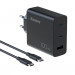 HuntKey P100 Fast Wall Charger 100W - захранване за ел. мрежа за мобилни устройства с 1xUSB-A и 3xUSB-C изходи с технология за бързо зареждане и USB-C кабел  (черен) 1