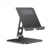 Omoton T5 Desk Folding Tablet Stand - преносима алуминиева сгъваема поставка за таблети до 12.9 инча (черен)