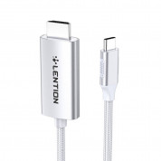 Lention 4K 60Hz USB-C to HDMI Cable (CU707) - кабел с поддръжка на 4K за свързване от USB-C към HDMI (300 см) (сребрист)