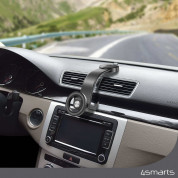 4smarts Car Holder Magnet Flex - магнитна поставка за таблото или стъклото на кола за iPhone с MagSafe (черен) 4