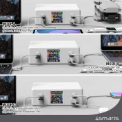 4smarts Desk Charger GaN DIY MODE 130W - захранване за ел. мрежа за лаптопи, смартфони и таблети с 1xUSB-A и 3xUSB-C изходи с технология за бързо зареждане (бял) 4