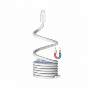 4smarts USB-C to USB-C RollUp Magnetic Cable 100W - здрав кабел с вграден магнитен органайзер за устройства с USB-C порт (150 см) (бял) 1