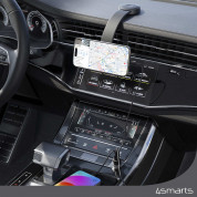4smarts Qi2 Car Charging Set - магнитна поставка за таблото, стъклото или радиатора и зарядно за кола на кола за iPhone и други устройства с MagSafe (черен) 4
