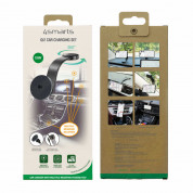 4smarts Qi2 Car Charging Set - магнитна поставка за таблото, стъклото или радиатора и зарядно за кола на кола за iPhone и други устройства с MagSafe (черен) 8