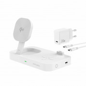 4smarts Qi2 Charging Station Trident - двойна поставка (пад) за безжично зареждане за iPhone с MagSafe, Apple Watch, AirPods Pro и Qi съвместими мобилни устройства (бял) 1