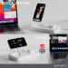 4smarts Qi2 Charging Station Trident - двойна поставка (пад) за безжично зареждане за iPhone с MagSafe, Apple Watch, AirPods Pro и Qi съвместими мобилни устройства (бял) 4