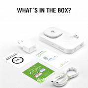 4smarts Qi2 Charging Station Trident - двойна поставка (пад) за безжично зареждане за iPhone с MagSafe, Apple Watch, AirPods Pro и Qi съвместими мобилни устройства (бял) 8