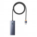 Baseus UltraJoy 4in1 USB-A 4-port Hub (B0005280B811-05) - 4-портов USB-A хъб за компютри и лаптопи (тъмносив)  1