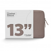 Trunk Leather Laptop Sleeve - кожен калъф (естествена кожа) за Macbook Pro 13 (модели 2017 и по-нови) (розов)