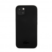 Lacoste Liquid Silicone Glossy Printing Logo Case - дизайнерски силиконов калъф за iPhone 13 mini (черен)  1