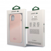Lacoste Liquid Silicone Glossy Printing Logo Case - дизайнерски силиконов калъф за iPhone 13 (розов)  5