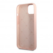 Lacoste Liquid Silicone Glossy Printing Logo Case - дизайнерски силиконов калъф за iPhone 13 (розов)  4