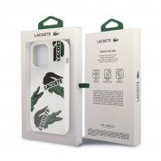 Lacoste Liquid Silicone Glossy Allover Pattern Case - дизайнерски силиконов калъф за iPhone 13 Pro (бял)  5