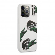 Lacoste Liquid Silicone Glossy Allover Pattern Case for iPhone 13 Pro (white)  2