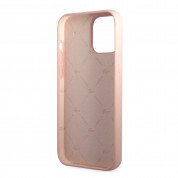 Lacoste Liquid Silicone Glossy Printing Logo Case - дизайнерски силиконов калъф за iPhone 13 Pro (розов)  4