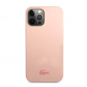 Lacoste Liquid Silicone Glossy Printing Logo Case for iPhone 13 Pro (pink)  1