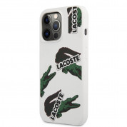 Lacoste Liquid Silicone Glossy Allover Pattern Case for iPhone 13 Pro Max (white) 