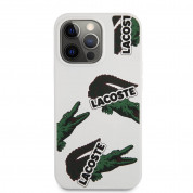 Lacoste Liquid Silicone Glossy Allover Pattern Case for iPhone 13 Pro Max (white)  1