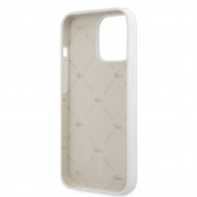 Lacoste Liquid Silicone Glossy Allover Pattern Case - дизайнерски силиконов калъф за iPhone 13 Pro Max (бял)  4
