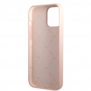 Lacoste Liquid Silicone Glossy Printing Logo Case - дизайнерски силиконов калъф за iPhone 13 Pro Max (розов)  4