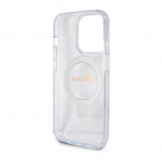 Guess IML Ringstand Glitter MagSafe Case - хибриден удароустойчив кейс с MagSafe за iPhone 15 Pro (прозрачен) 6