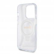 Guess IML Ringstand Glitter MagSafe Case - хибриден удароустойчив кейс с MagSafe за iPhone 15 Pro Max (прозрачен) 6