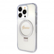 Guess IML Ringstand Glitter MagSafe Case - хибриден удароустойчив кейс с MagSafe за iPhone 15 Pro Max (прозрачен) 1
