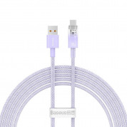 Baseus Explorer USB-A to USB-C Cable 100W (CATS010505) - здрав кабел с въжена оплетка и бързо зареждане за устройства с USB-C порт (100 см) (лилав) 1