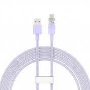 Baseus Explorer USB-A to USB-C Cable 100W (CATS010505) - здрав кабел с въжена оплетка и бързо зареждане за устройства с USB-C порт (100 см) (лилав) 2