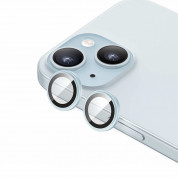 Benks Warrior Tempered Glass Camera Lens Protector - предпазни стъклени лещи за камерата на iPhone 15, iPhone 15 Plus (светлосин)