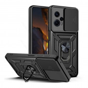 Tech-Protect CamShield Pro Hard Case - хибриден удароустойчив кейс с пръстен против изпускане за Xiaomi Poco F5 (черен)